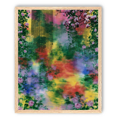 Blossoms over rainbow glass