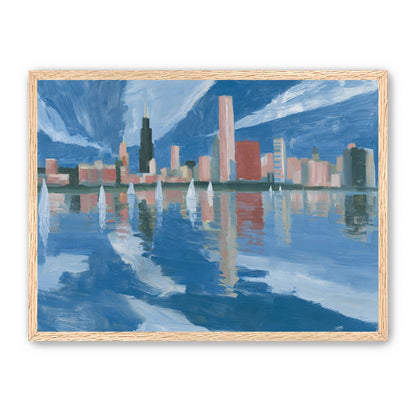 Sailboats before the mirrored skyline