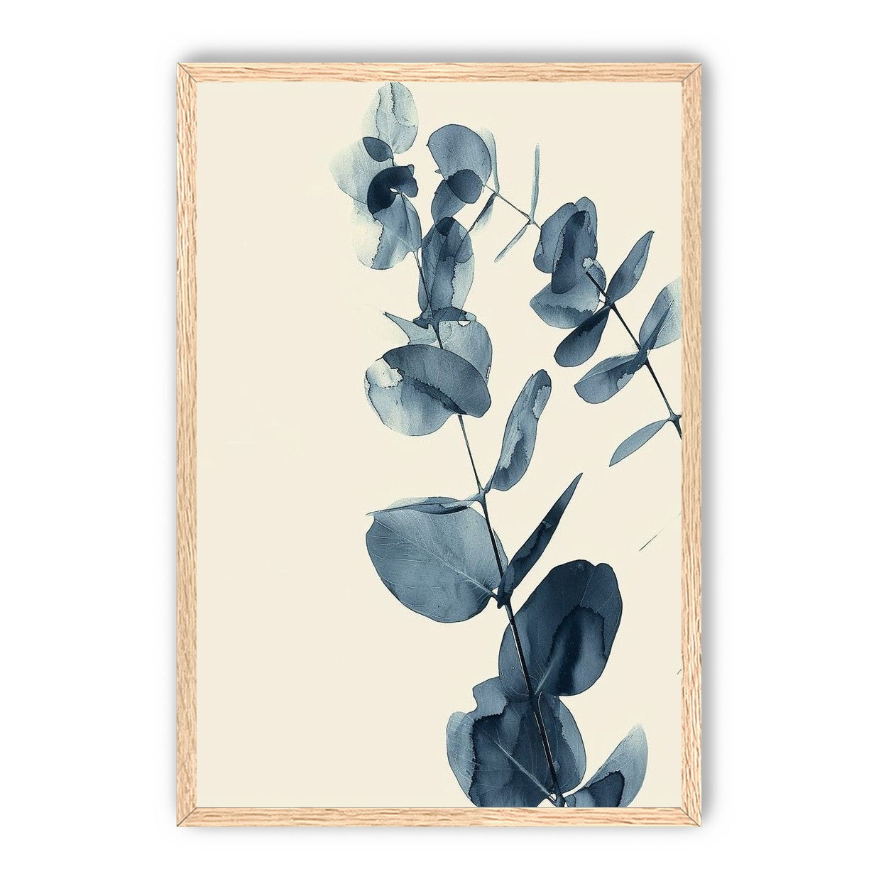 Blue eucalyptus on paper