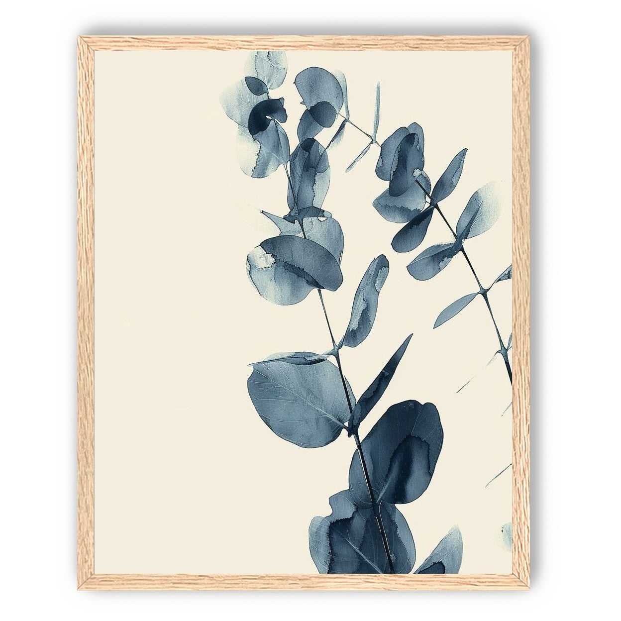 Blue eucalyptus on paper