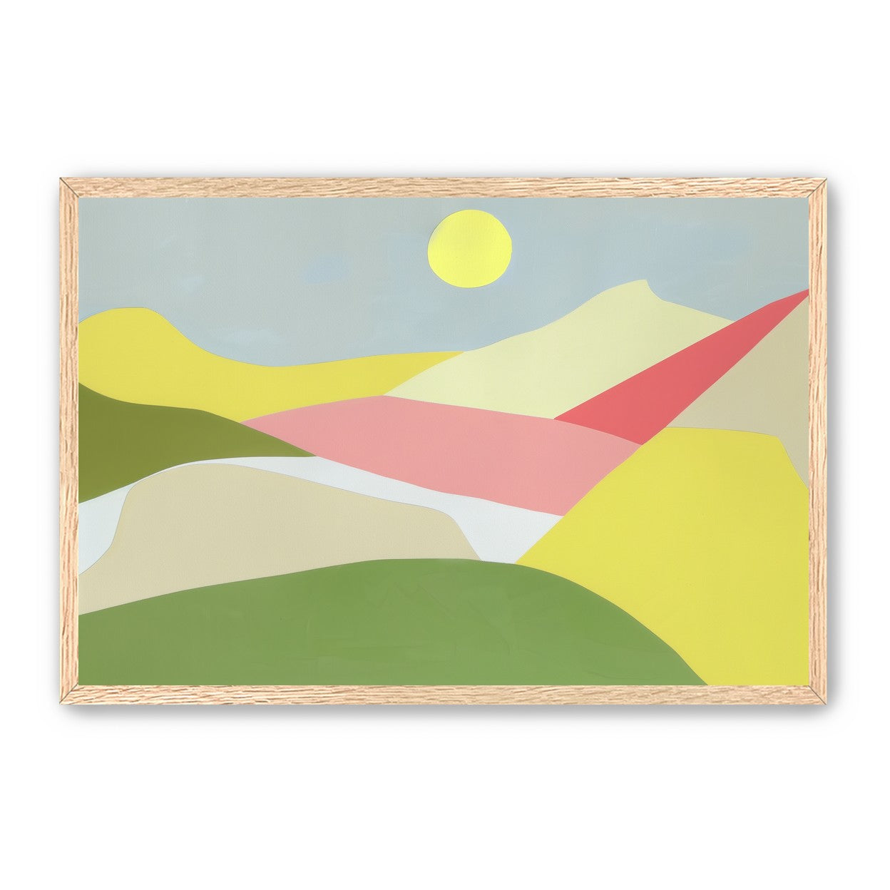 Yellow sun over red fields