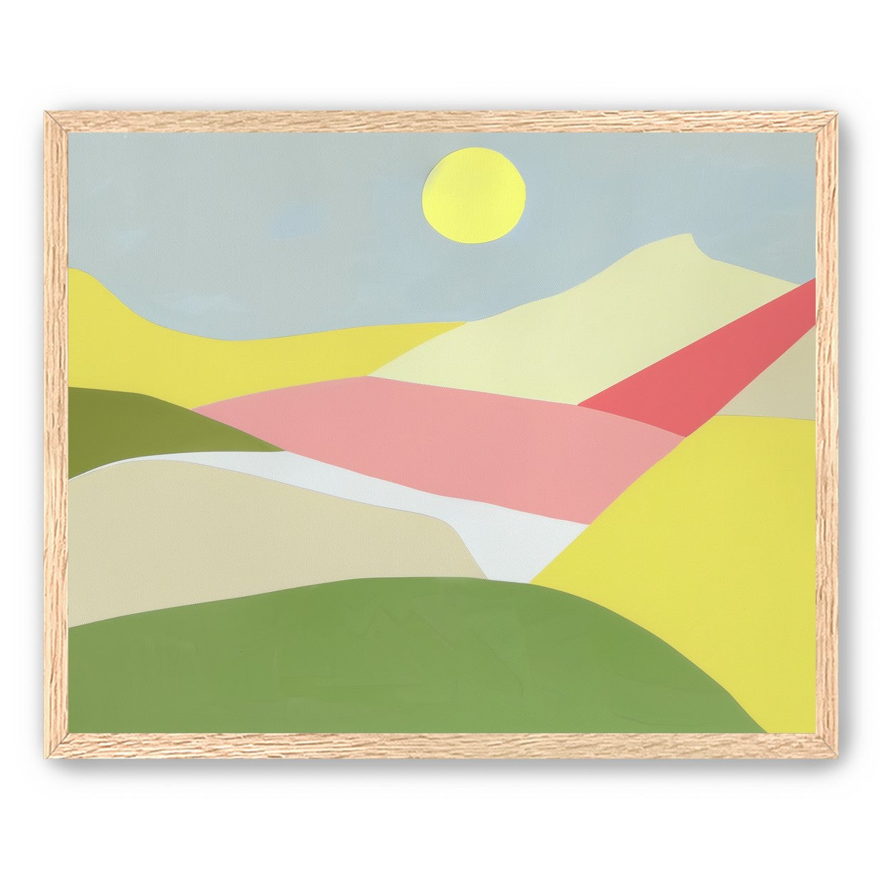 Yellow sun over red fields