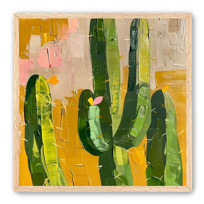 Cactus forms within ochre field