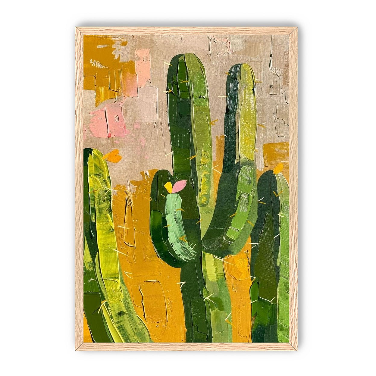 Cactus forms within ochre field