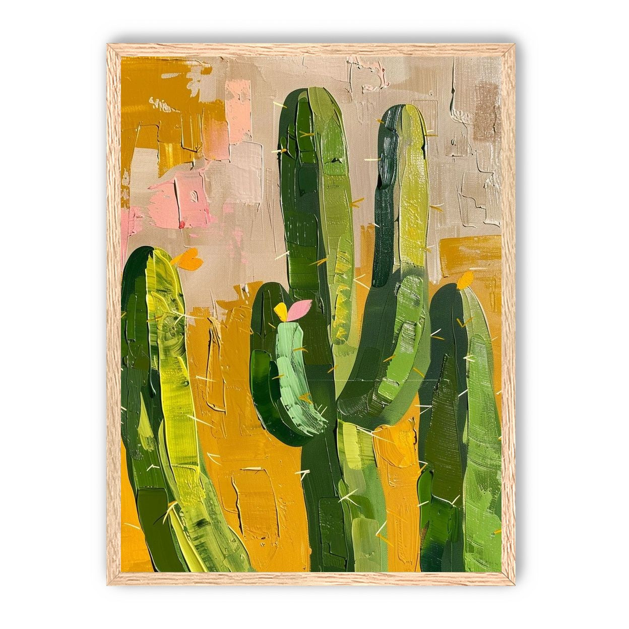 Cactus forms within ochre field