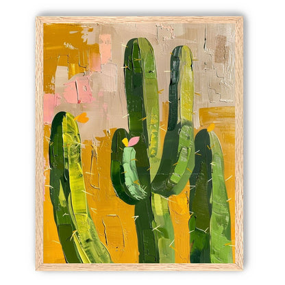 Cactus forms within ochre field