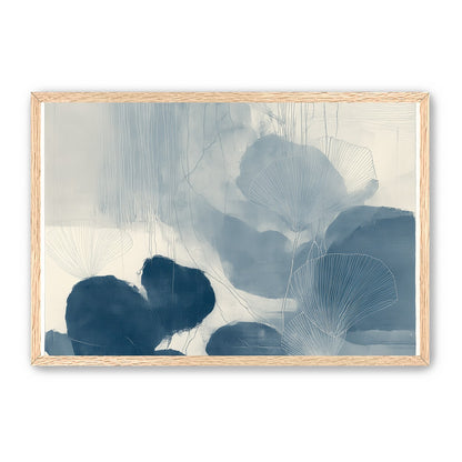 Fan leaves in blue wash