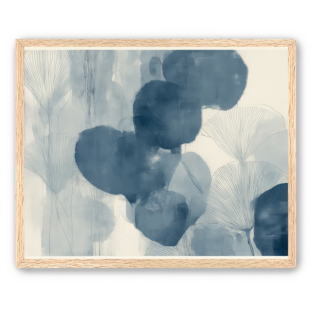Dark leaves among pale fans