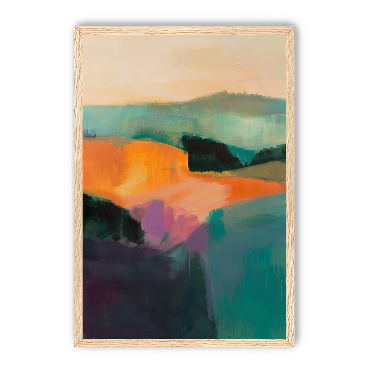 Teal Pressed Against Orange