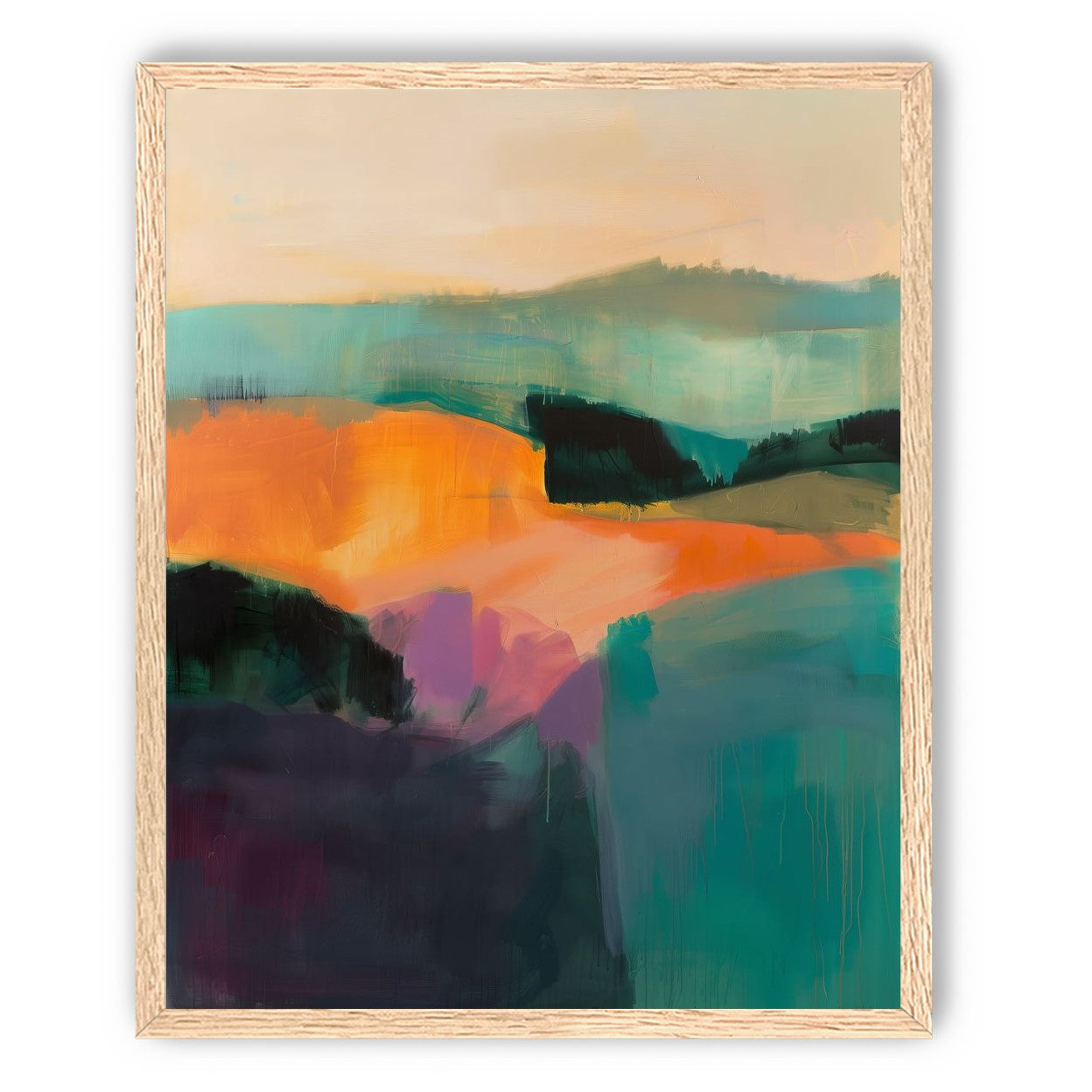 Teal Pressed Against Orange
