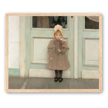 A child beneath pale doors