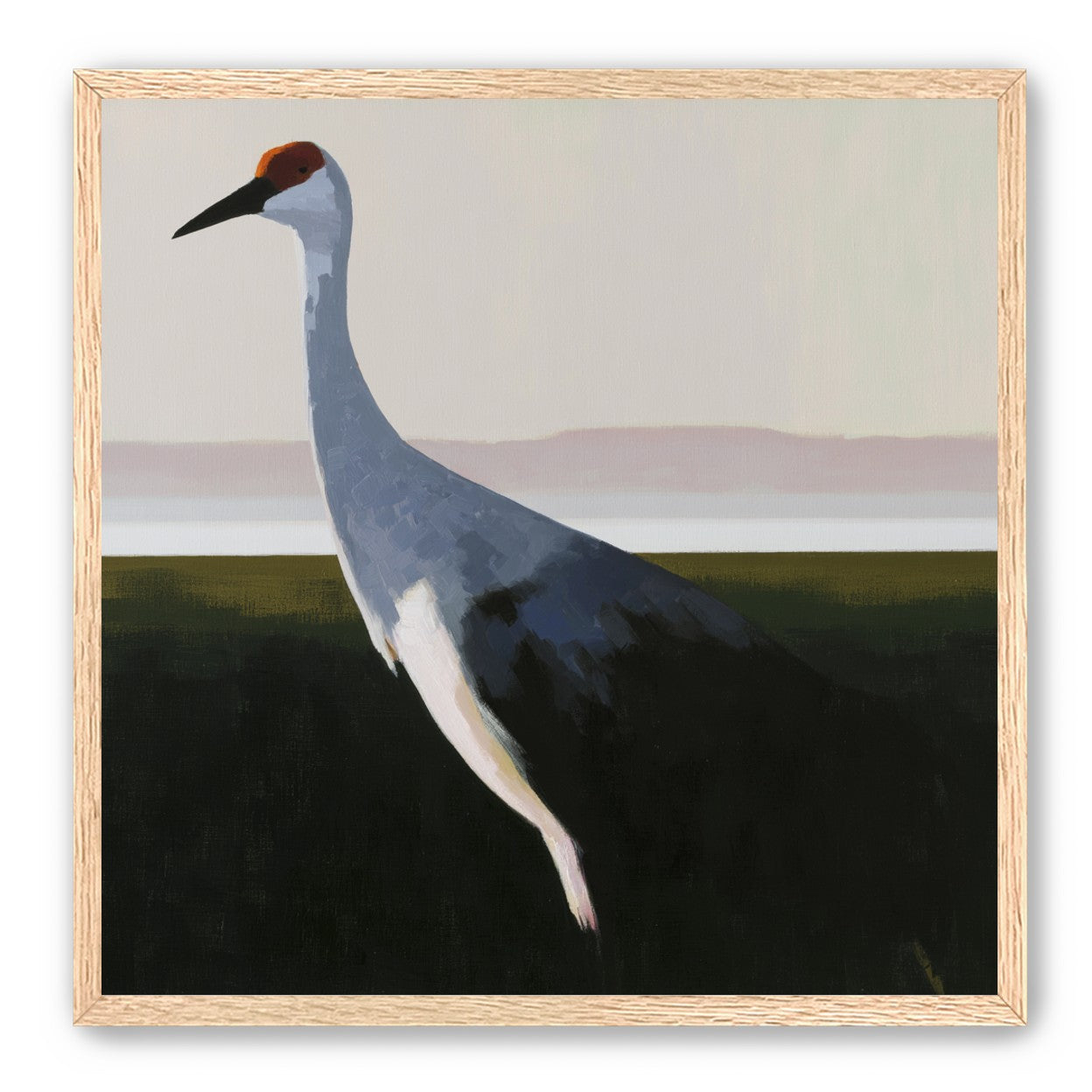 Crane with a red crown