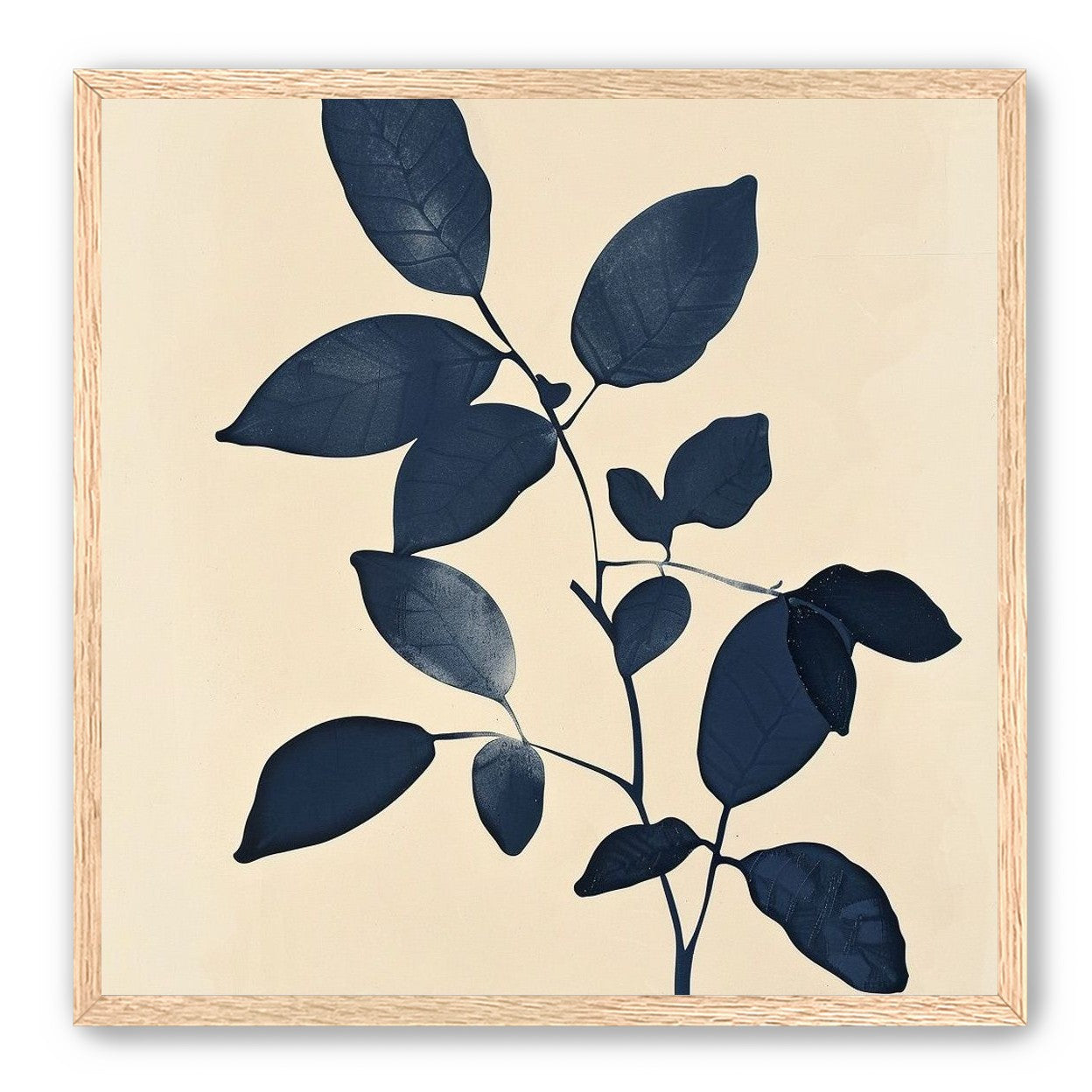 Indigo leaves on cream