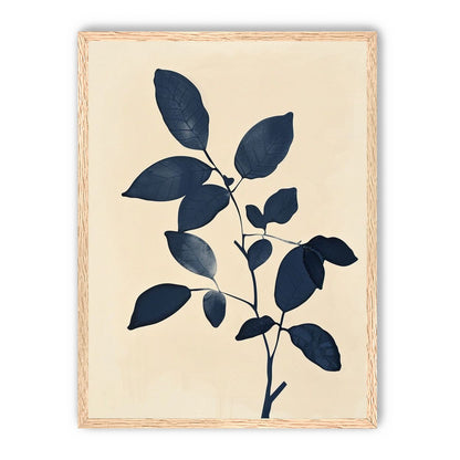 Indigo leaves on cream