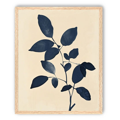 Indigo leaves on cream