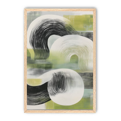 Curved bands across green fields