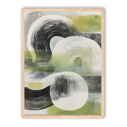 Curved bands across green fields
