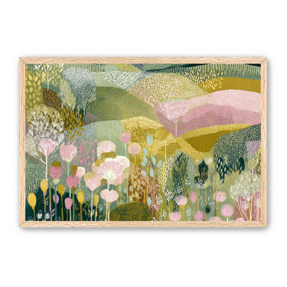 Patterned hills in bloom