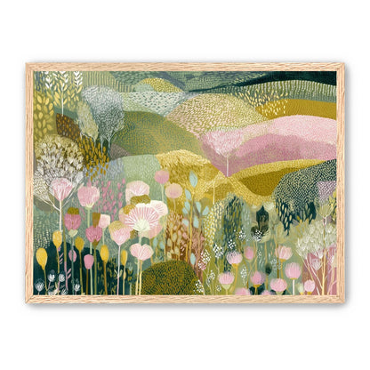 Patterned hills in bloom