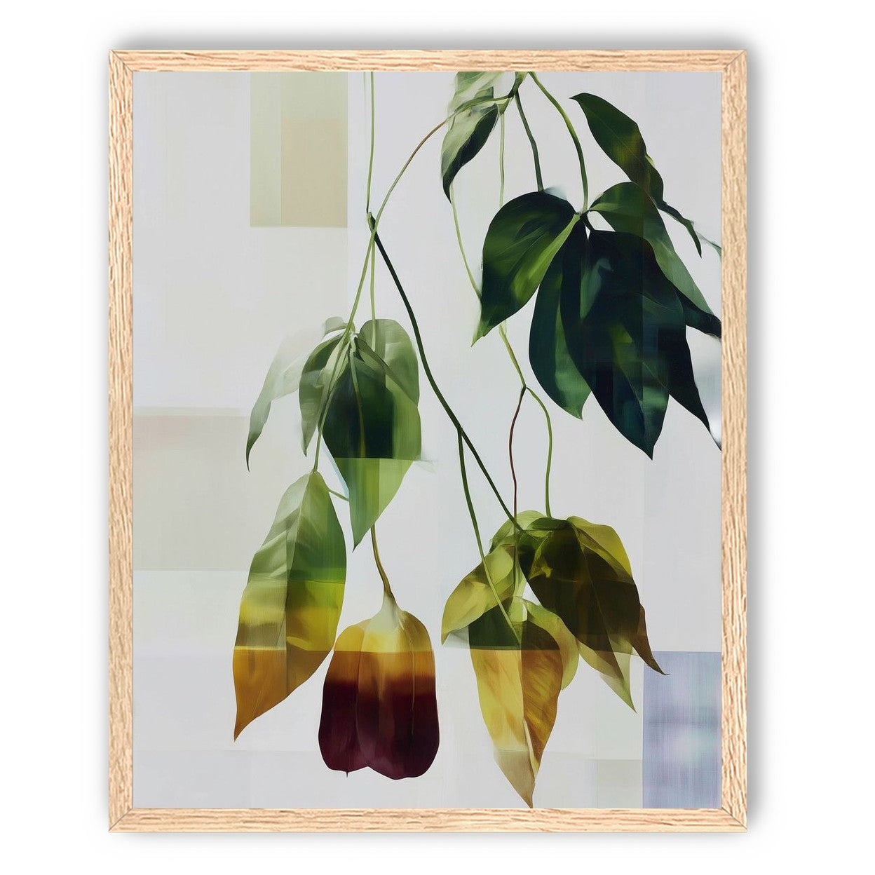 Green fading into amber leaves
