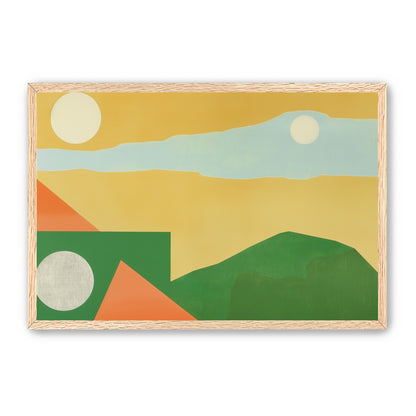 Two suns in yellow sky