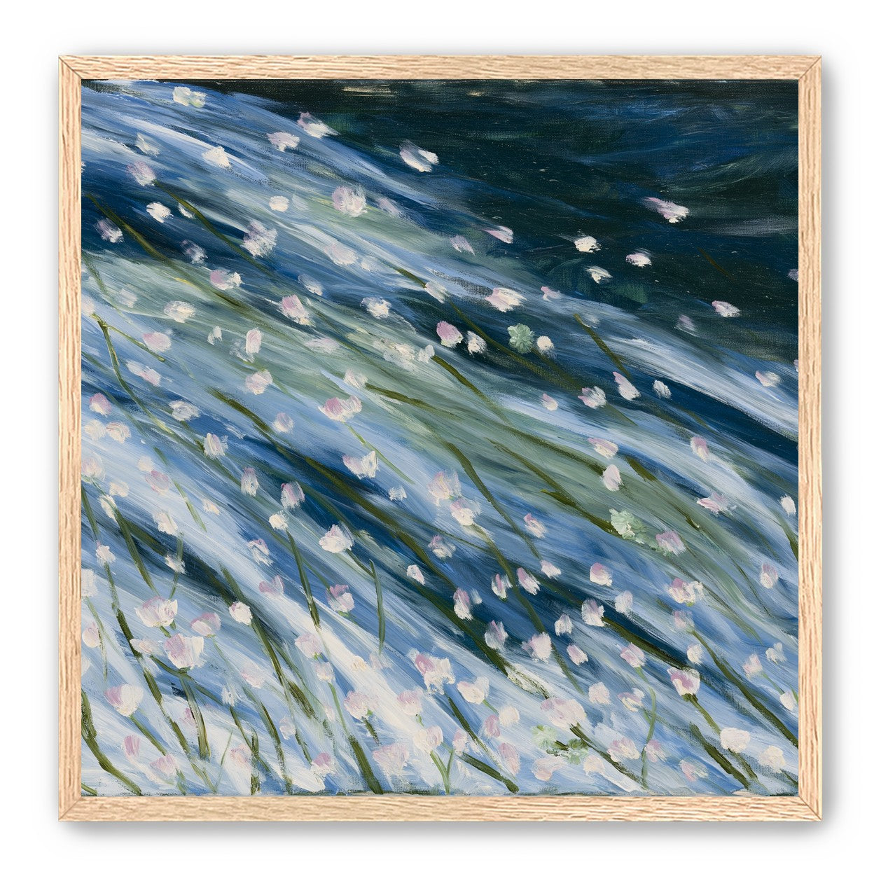 Flowers in a blue rush