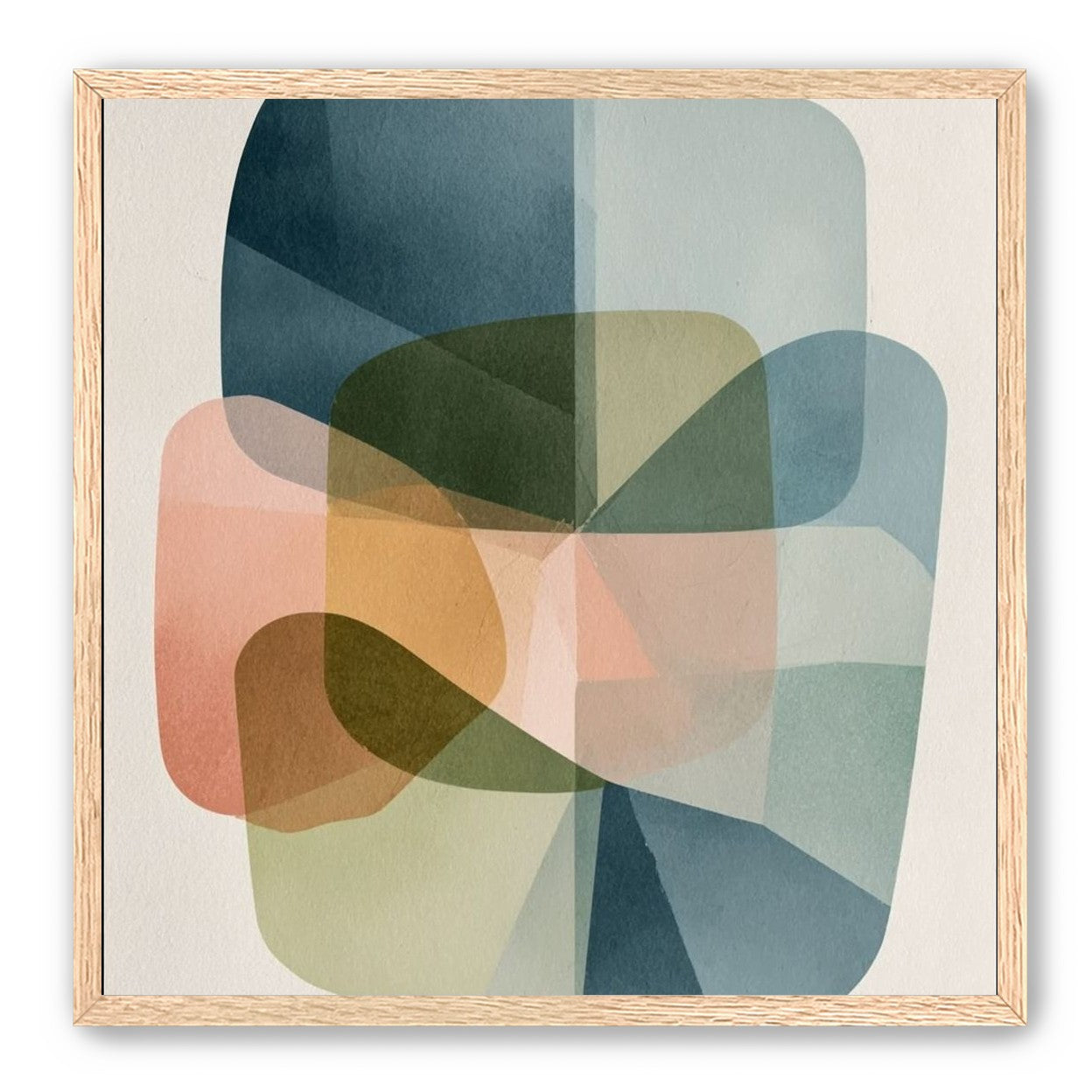 Muted blues folding through peach