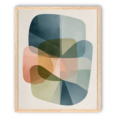 Muted blues folding through peach