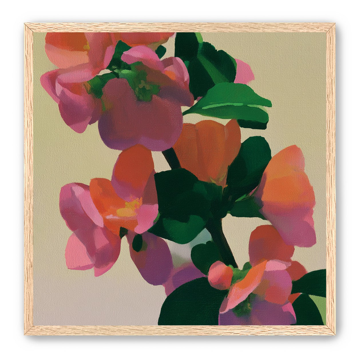 Flowers among dark leaves