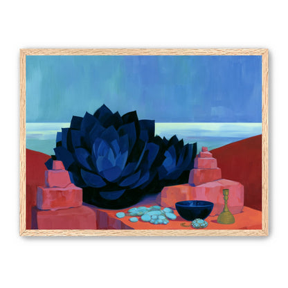 Blue flower in red light