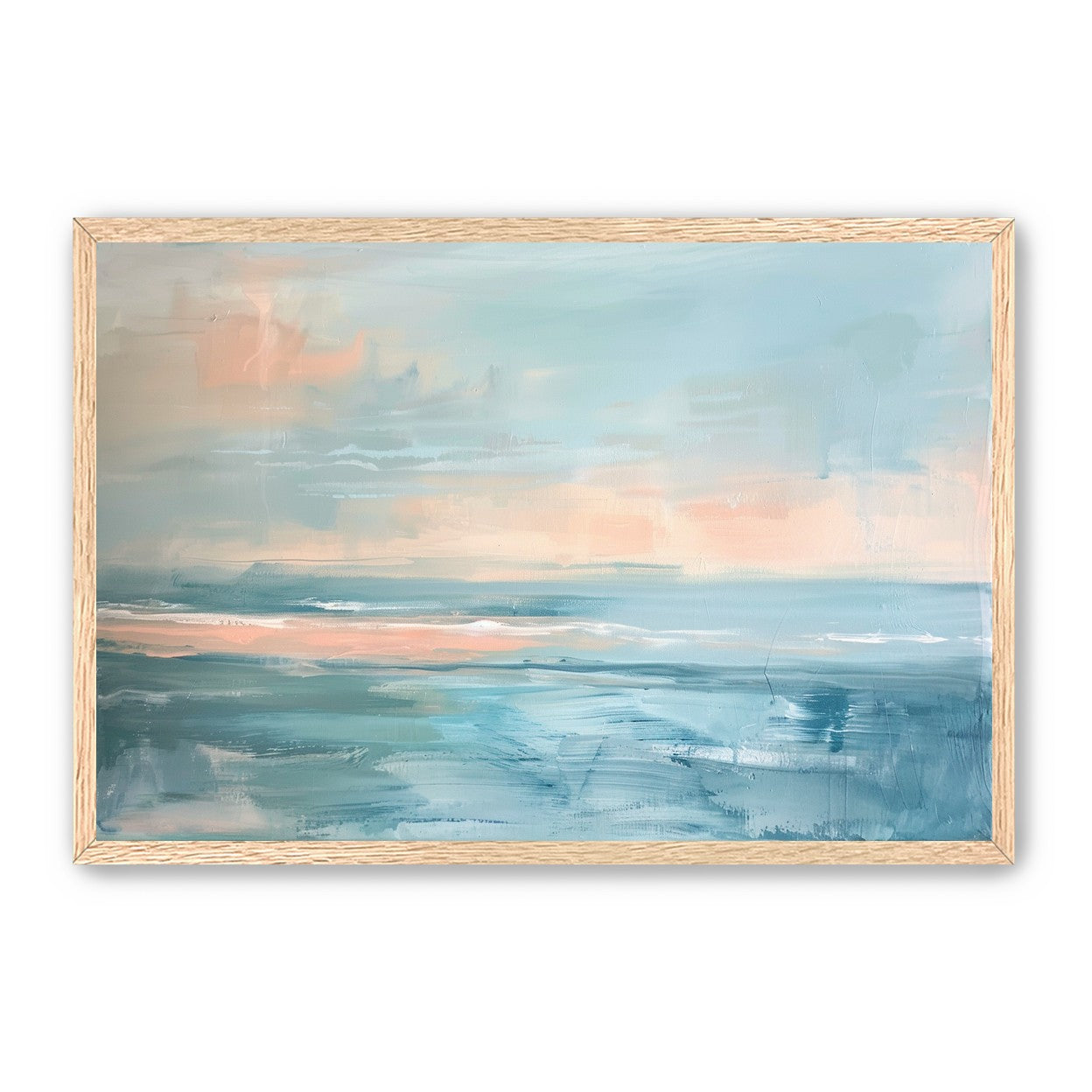 Peach light on blue sea