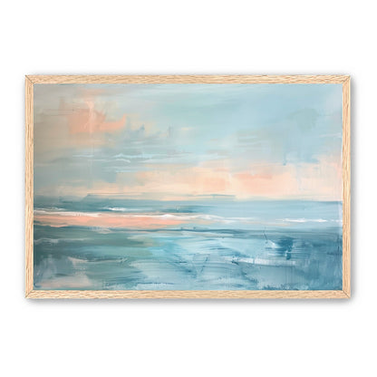 Peach light on blue sea