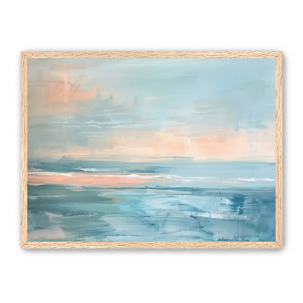 Peach light on blue sea