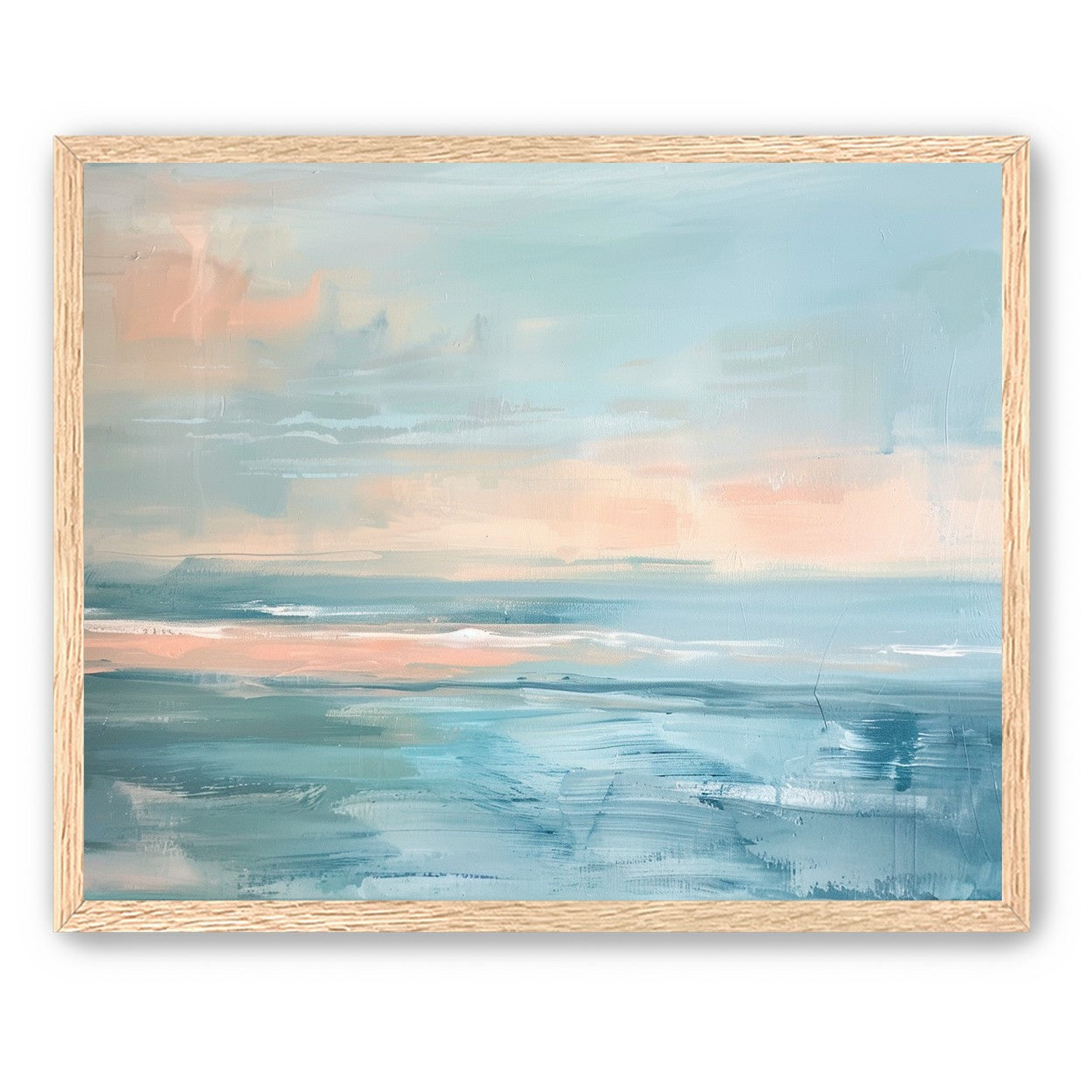 Peach light on blue sea