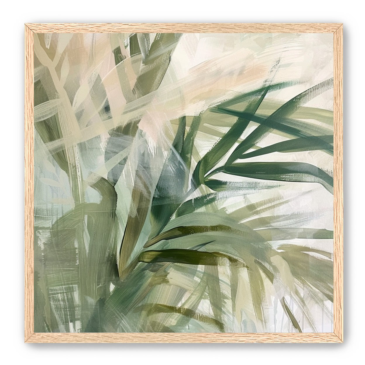 Green leaves in milky light