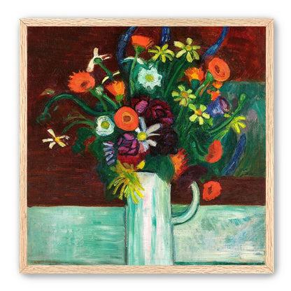 Flowers above the green table