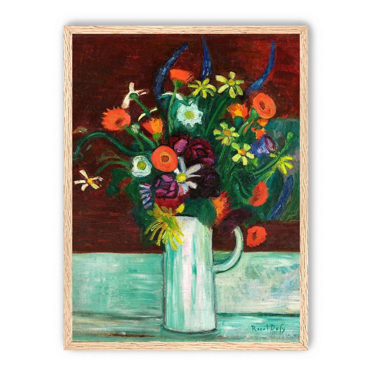 Flowers above the green table