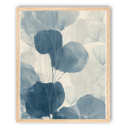 Ginkgo fans among round leaves