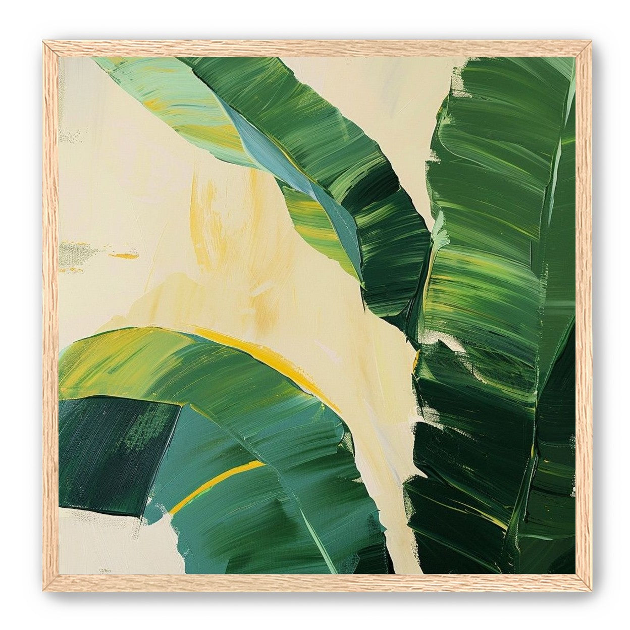 Green leaves in soft cream light