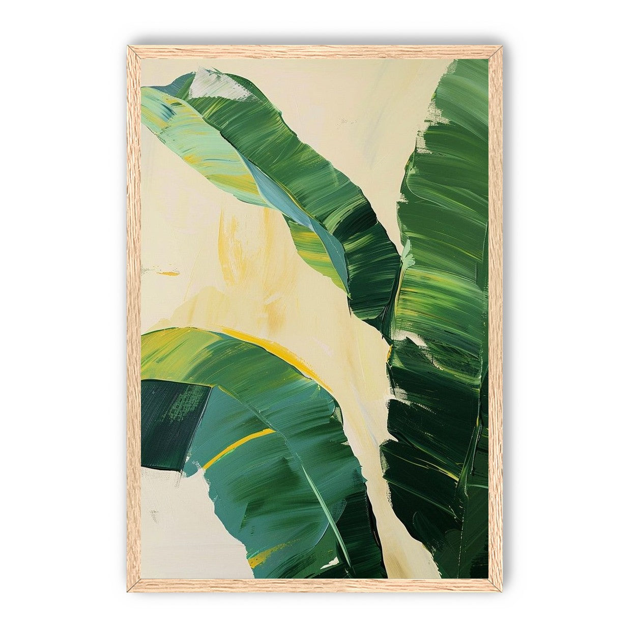 Green leaves in soft cream light