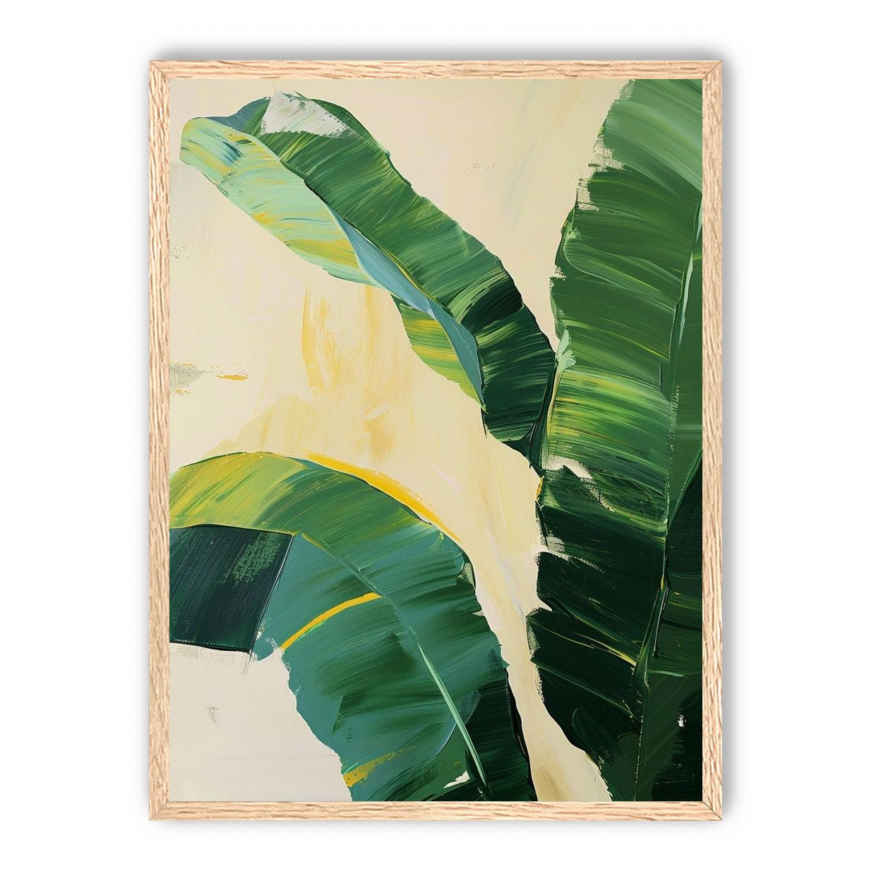 Green leaves in soft cream light