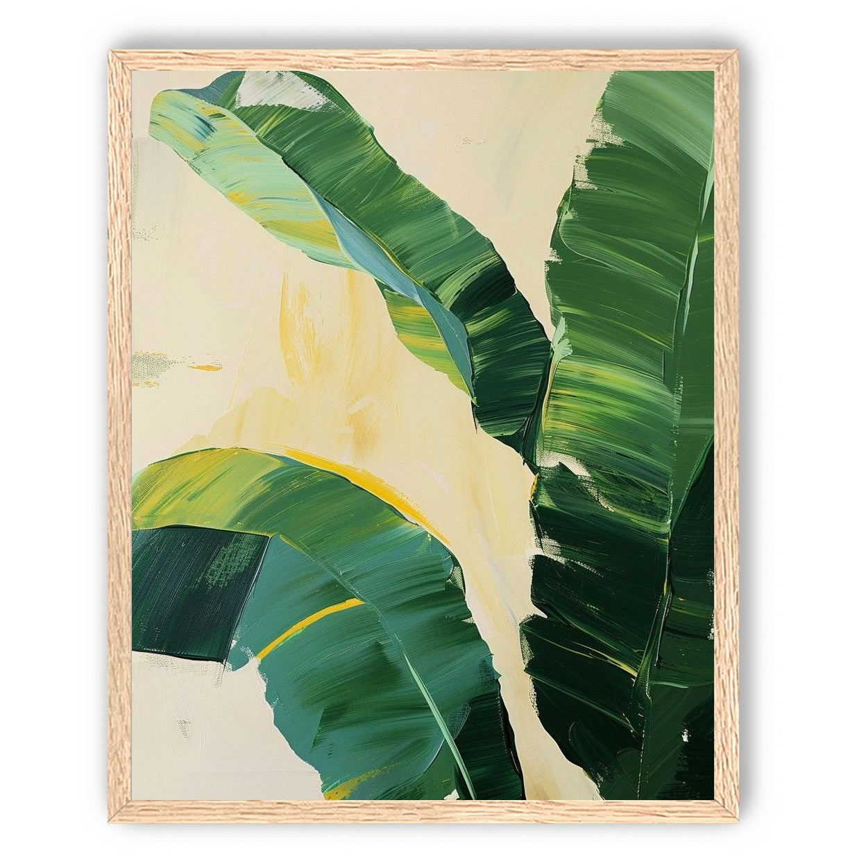 Green leaves in soft cream light