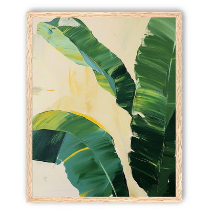 Green leaves in soft cream light