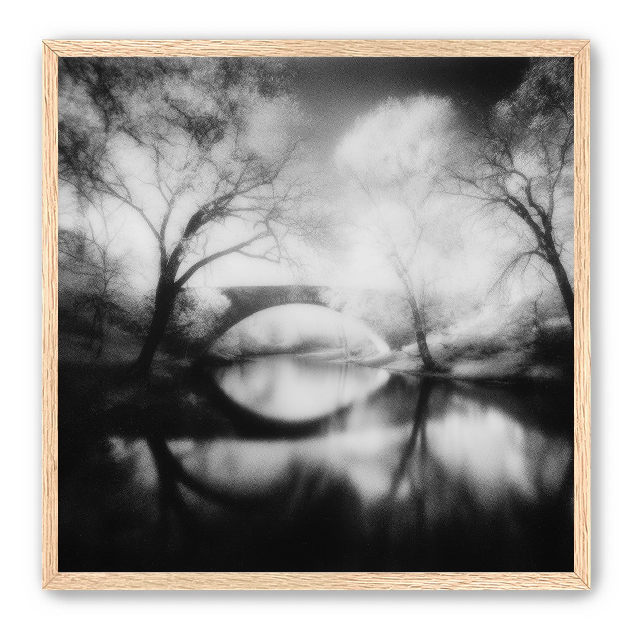 Bridge in a washed sky
