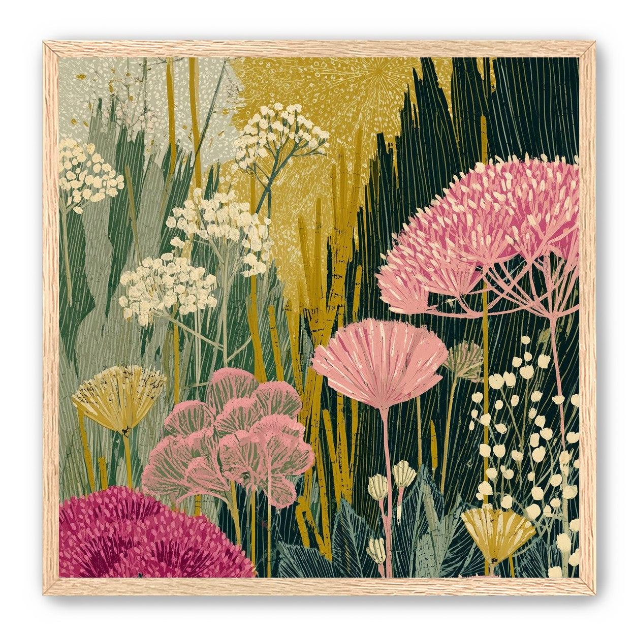 Wildflowers pressing into dusk