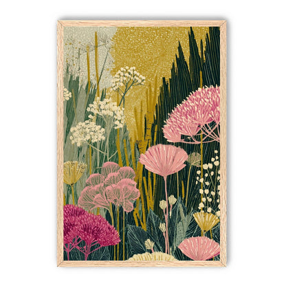 Wildflowers pressing into dusk