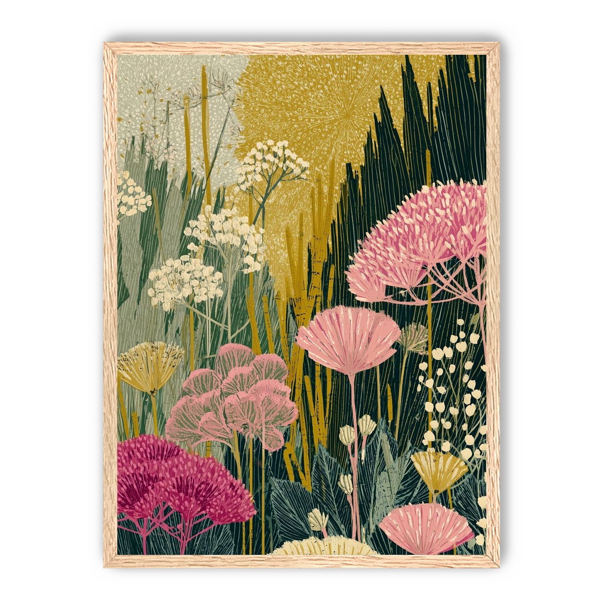 Wildflowers pressing into dusk