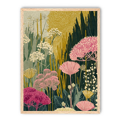 Wildflowers pressing into dusk