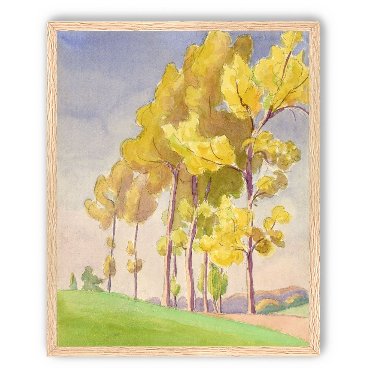 Yellow crowns on the hill