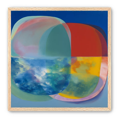 Translucent overlaps on blue field